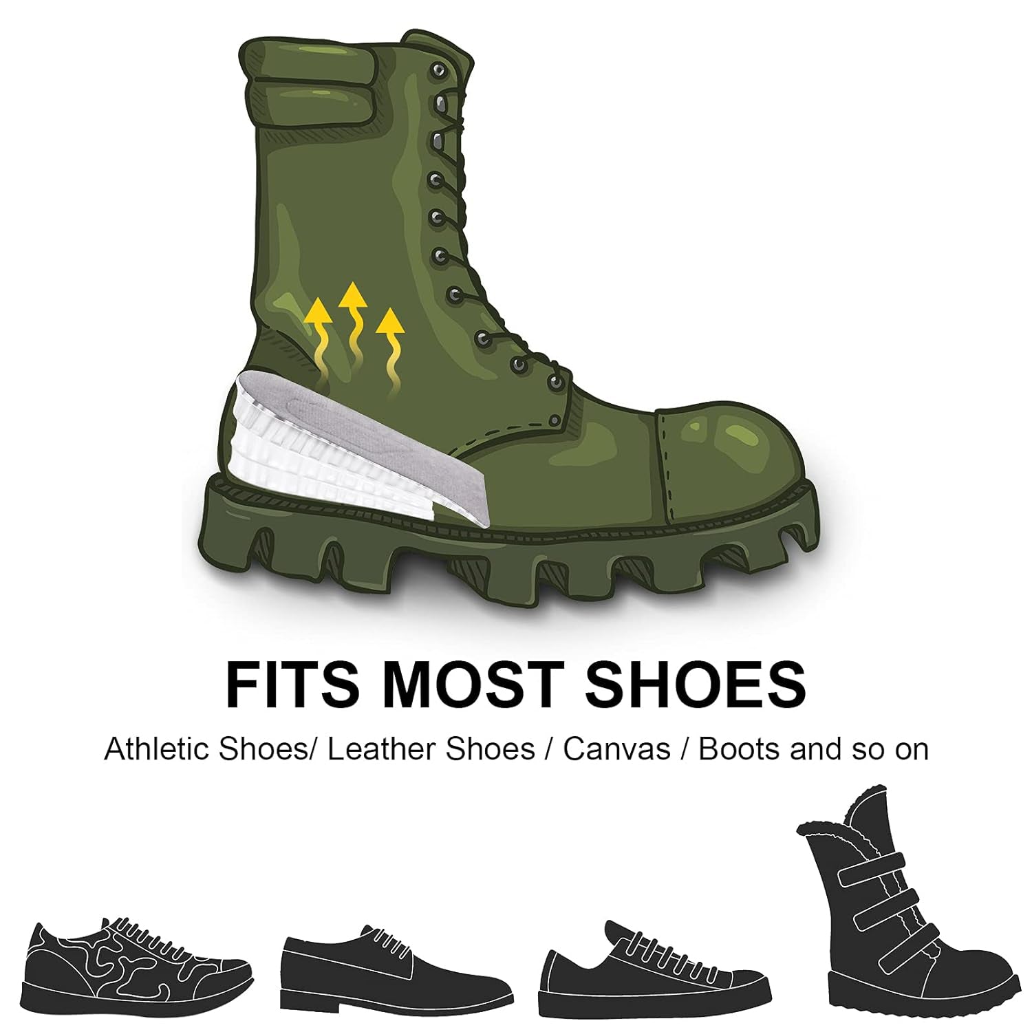 4151 2 Pairs Heel Lift Inserts Height Increase Insole Invisible Heightening Insole Sillicone 3-Layer Heel Support Insoles Height-Adjustable Shoe Pads Foot Cushion for Shoes 4151 2 Pairs Heel Lift Inserts Height Increase Insole Invisible Heightening Insole Sillicone 3-Layer Heel Support Insoles Height-Adjustable Shoe Pads Foot Cushion for Shoes